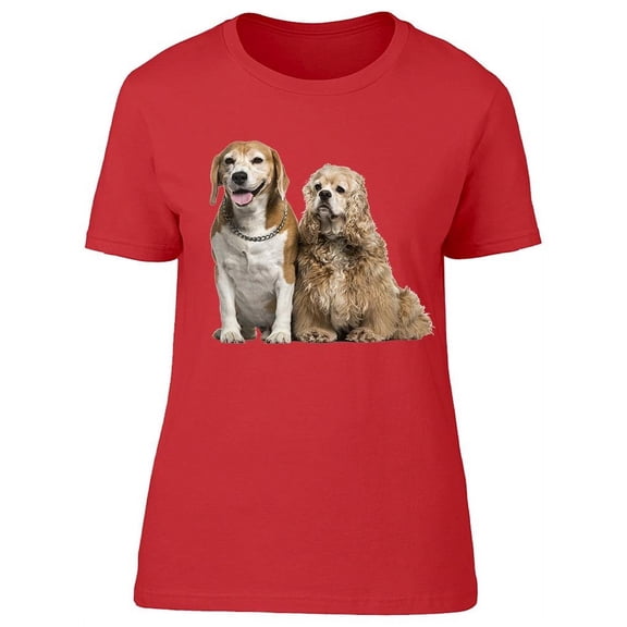 Beagle And Spaniel Dog T-Shirt Women -Image by Shutterstock, Female Large