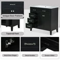 thumbnail image 3 of 36" Bathroom Vanity without Sink, Cabinet Base Only, Modern Bathroom Storage Cabinet with Drawers and Build-in Shelf, Open Shelf, Solid Wood Frame Home Cabinet, Black, 3 of 9