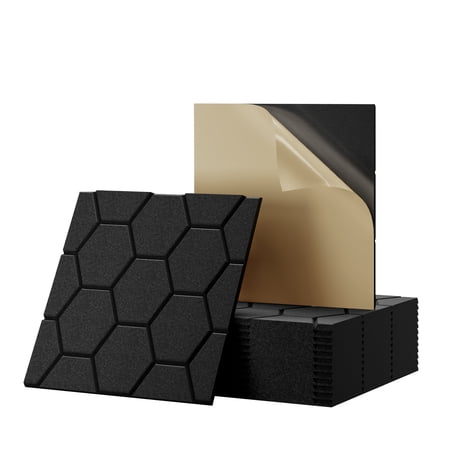 UMIGGEE Acoustic Wall Panels Sound Proof Foam Panels For Walls with Self-Adhesive Soundproof Absorbing Noise Reducing Wall Panels 12 Pack Beige 11.8in x 11.8in x 0.4in