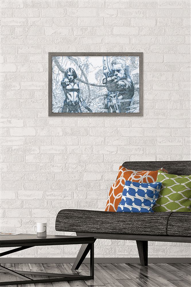 Marvel Comics - Hawkeye and Black Widow - Pencils Wall Poster, 14.725" x 22.375", Framed