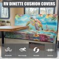 thumbnail image 4 of Uorisanigo RV Dinette Cushions Covers with Car Bench 1 Backrest & 1 Bench Slipcovers Stretch Tropical Turtle RV Seat Covers Cushion Slipcover Dirt-Resistant Car Loveseat for Camper, 4 of 7