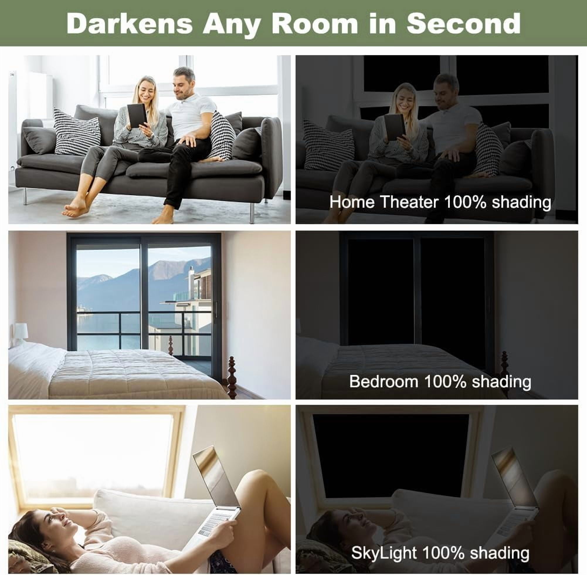 Blackout Drapery Shade Fabric Blackout Window Shades Window Cover Light Waterproof Sunshade Cloth for Nursery Bedroom Dorm Room Black 1.6 Yards x 11.6 Inch DIY