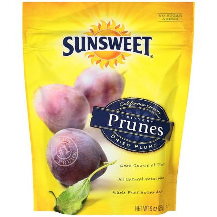 Sunsweet, Pitted Prunes, Dried Prunes, California Grown, No Sugar Added, 9 oz Pouch