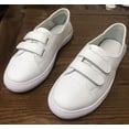 thumbnail image 3 of Zapatos de verano blancos con velcro para mujer, zapatos planos con punta redonda y poco profundos, zapatos planos informales y cómodos para enfermera, 3 of 3