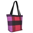 thumbnail image 3 of Ladies Casual One Shoulder Carry Shopping Bag Large Capacity Light 13×11in Used For Shopping Beach Play Travel Shopping Palevioletred Buffalo Plaid Check Tartan Scotland_3, 3 of 8