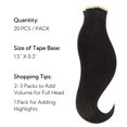 thumbnail image 2 of Extensiones de pelo con cinta adhesiva HOTBANANA, 50 g, 22 cm, color negro natural, 2 of 7