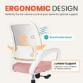 thumbnail image 6 of NEO CHAIR Ergonomic Office Chair, Lumbar Support Mid Back, Mesh Home Office Computer Desk Chair with Armrests, Pastel Pink, 6 of 9