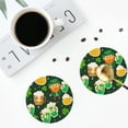 thumbnail image 4 of Naloa St Patrick's Day10 Leather Coasters for Drinks, Durable Drink Coasters 4 Set for Tabletop Protection, Luxurious Home Décor and Housewarming Gift ( {designName})Round Shape, 4 of 6