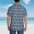 thumbnail image 3 of Lsque Tulips Flowers pattern Hawaiian Shirt for Men, Unisex Summer Beach Casual Short Sleeve Button Down Shirts-XX-Large, 3 of 9