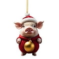 thumbnail image 5 of Lohuatrd Christmas Pendant Adorable Cartoon Pig Shape Xmas Tree Hanging Ornament for Home Festive Decorations, 5 of 8