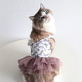 thumbnail image 4 of NIBOLOG Pet Dress Soft V Neck Shoulder Strap Sweet Puppy Cat Spring Summer Print Sling Skirt for Outdoor, 4 of 8