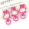 thumbnail image 1 of 10pcs/Lots Metal Rabbit Shape Hollow Keychain Split Key Ring Swivel Lobster Clasp Connector for Bag Belt Dog Mask Chains 6*36mm Rose, 1 of 6