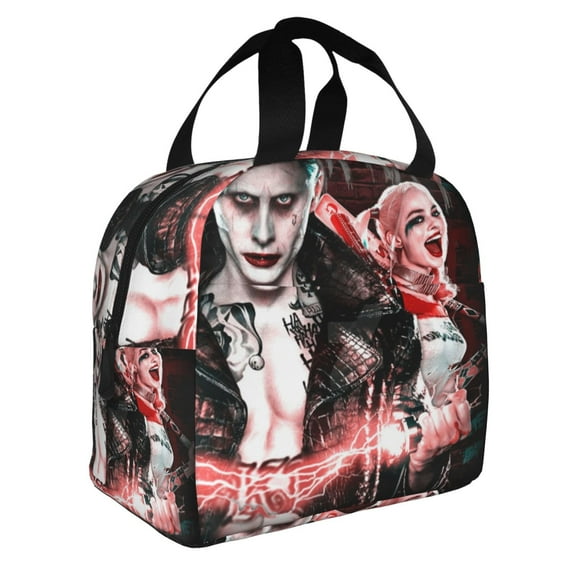 Joker Harley Qu-in Lunch Bag Insulated Lunch Box Reusable Cooler Cartoon Lunch Tote Bag Picnic Travel Office