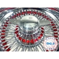 thumbnail image 3 of DGJ 13x7 Rev 72 Straight Lace Candy Red Nip & Hub Ring Lowrider Wire Wheel Rims, 3 of 4