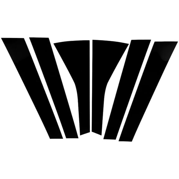 Unique Bargains 6 Pcs Door Pillar Window Trim for Honda Fit 2009-2012 Black