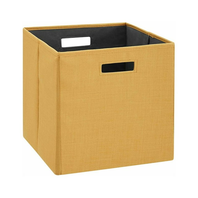 Linon Lane Two Pack Fabric Storage Bins in Yellow