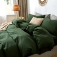 MooMee Bedding Duvet Cover Set 100 Washed Cotton Linen Like Textured