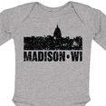 thumbnail image 4 of Inktastic Madison Skyline Grunge Boys or Girls Long Sleeve Baby Bodysuit, 4 of 5