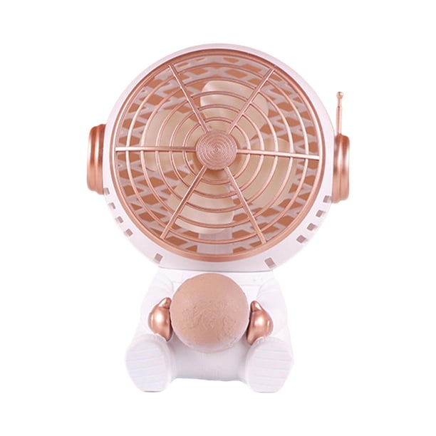 Ventilador de escritorio portátil Espacio Astronauta Luz Carga USB Ventilador personal Silencioso 3 velocidades para estudio en el hogar Sala Blanco Pequeño Sunnimix Mini ventilador portátil