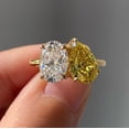thumbnail image 2 of 3.00 Ct Oval & Pear Cut Lab-Created Diamond Ring Yellow Gold Plated, 2 of 4
