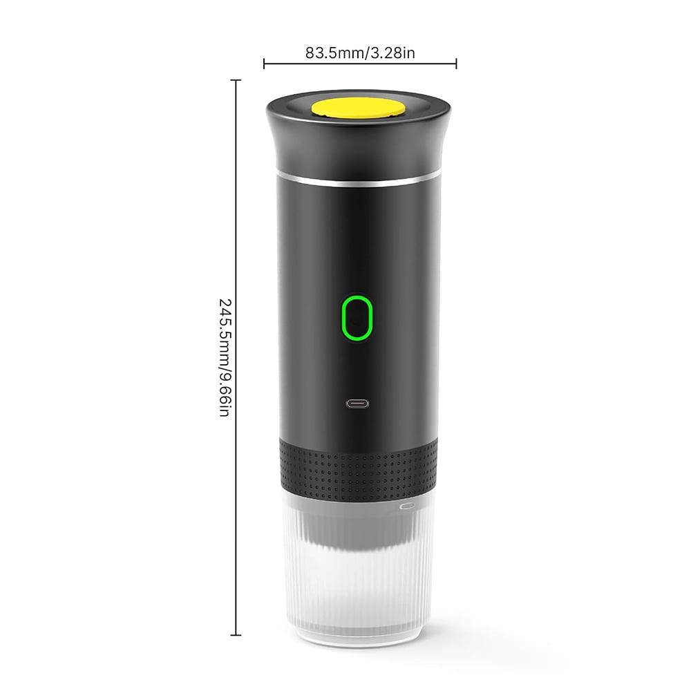 Rimoody 3-in-1 Portable Coffee Machine Wireless Electric Self Heating Capsules Pods Espresso for Car Home Office Camping Travel Maker 3in1 (Black)