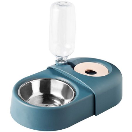 UPC: 0850027715025 | HANAMYA 2-in-1 Pet Feeder Set with Automatic Water Dispenser/Bowl in Blue