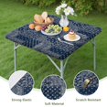 thumbnail image 4 of Colorful bohemian pattern elastic tablecloth with wrinkle-resistant fabric, ideal for outdoor patio dining and kitchen use, 4 of 6