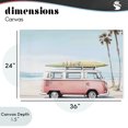 thumbnail image 4 of Stupell Industries Coastal Pink Bus on Tropical Shores Canvas Art, 36 x 24, by Arlington Prints, 4 of 8