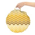 thumbnail image 2 of Chevron Round Floor Cushion with Handle, Pattern with Zigzag Yellow Ombre Birthday Celebration Parties Gatherings, Pillow for Living Room & Dorms, 18" Round, Yellow Pale Yellow, by Ambesonne, 2 of 4