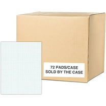 Roaring Spring 5x5 Graph Ruled Gummed Pad with Chipboard Back, 1 Case (72 Total), 8.5" x 11" 50 Sheets, White Paper