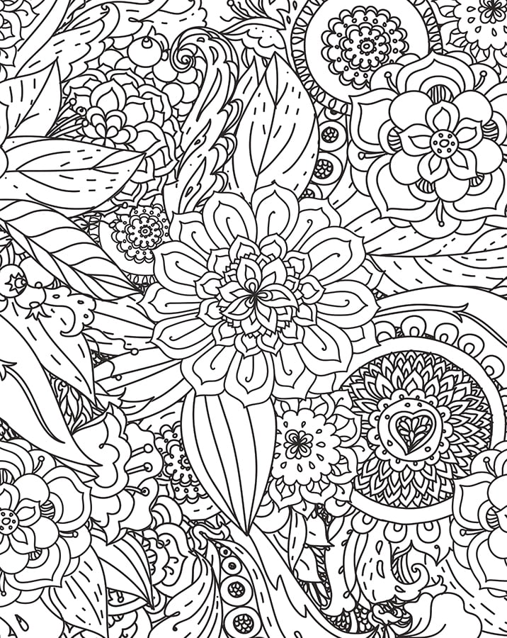 Black & White Floral Coloring Journal - Walmart.com