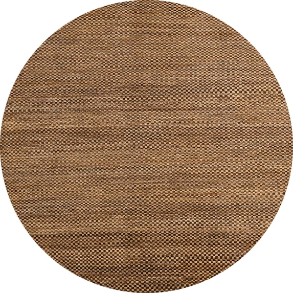 Ahgly Company Machine Washable Indoor Round Abstract Red Brown Area Rugs, 6' Round