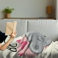thumbnail image 3 of Be Happy Soft Flannel Fleece Throw Blanket, Cartoon Style Smiling Teddy Bear Holding a Flower Hearts Kids Childhood, Cozy Plush for Indoor and Outdoor Use, 50" x 60", Multicolor, by Ambesonne, 3 of 5