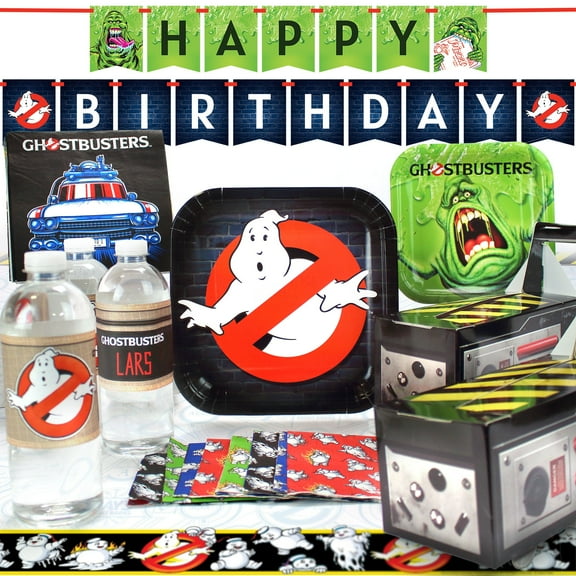 Prime Party Ghostbusters Deluxe Birthday Party Pack, Plates, Napkins, Favor Boxes, 8 Guests