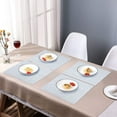 thumbnail image 5 of Decozen Placemats Set of 8 for Dining Table, Table Plastic Placemats, Rectangular PVC 18x12 - Silver, 5 of 8