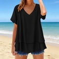 thumbnail image 5 of Women's Crew Neck T Shirts Oversized Boxy Cropped Tops Casual Short Sleeve Summer Cute Tees 2026, 5 of 9