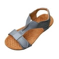 thumbnail image 2 of BRGZLK Women's Slides Sandals Summer Casual Versatile Comfortable Peep Toe Soft Sole Beach Vacation Walking Flip-Flops Sandals for Office Gray 6, 2 of 8