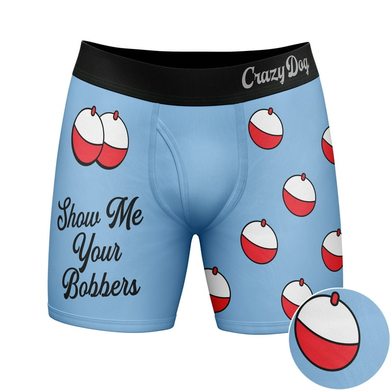 Mens Show Me Your Bobbers Boxer Briefs Funny Fishing joke Graphic