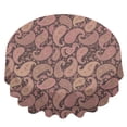 thumbnail image 2 of Paisley and Floral Brown Pattern Round Tablecloth 60"x60", Wrinkle Resistant Wipeable Table Cover for Kitchen Dining Room Picnic Patio and Party, 2 of 6