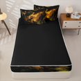 thumbnail image 4 of Homewish Rustic French Bulldog Zipper Twin Comforter Sets with Fitted Sheet and 2 Pillowcases,Retro Animal Zipper Bedding Set,Golden,Black Reversible,4pcs, 4 of 8