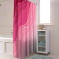 thumbnail image 4 of Shower Curtains Rosy Pink Ombre Geometric Bath Curtain Abstract Ocean Waterproof Polyester Fabric Bathroom Curtain with Hooks 36 x 72 Inches, 4 of 6