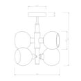 thumbnail image 2 of Silvia 15 in. 4-Light Indoor Matte Black and Gold Finish Semi-Flush Mount Ceiling Light with Light Kit, 2 of 5
