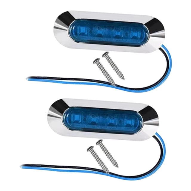 2 luces de posición laterales para camiones, luces indicadoras universales, fácil instalación, Azul