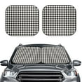 thumbnail image 2 of Naloa Houndstooth Black And White 2 Piece Foldable Car Sun Shades, Car Windshield Sunshade, Front Window Sunshade for Car, Truck, SUV - Medium, 2 of 7