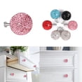 thumbnail image 4 of 1 Ensemble de Bouton de Tiroir en Acier Inoxydable Trou Unique Incrusté de Strass Poignée de Tiroir Rond pour Armoire avec 5 Vis (Coloré), 4 of 5