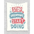 thumbnail image 1 of Stop Thinking Start Doing Tapestry, Wording in Pastel Tones Funky Doodle Style, Wall Hanging for Bedroom Living Room Dorm Decor, 40W X 60L Inches, Pale Ruby Blue Grey, by Ambesonne, 1 of 2