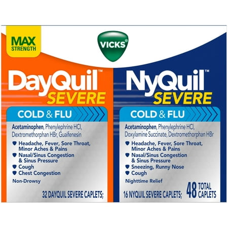 UPC 323900038462 product image for Vicks DayQuil & NyQuil Severe Cold & Flu Caplets Combo Pack, 48 count | upcitemdb.com