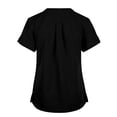 thumbnail image 3 of Iaqnaocc Scrubs for Women Classic Wrinkle-Resist Nurse Uniforms Trendy V Neck Side Slits Scrub Tops Breathable Short Sleeve Medical Workwear with Pockets Black M, 3 of 3