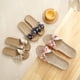 thumbnail image 2 of Pantuflas de verano para mujer, para interior y exterior, antideslizantes, para el hogar, para la oficina, bonitas pantuflas de lino con lazo, 2 of 5