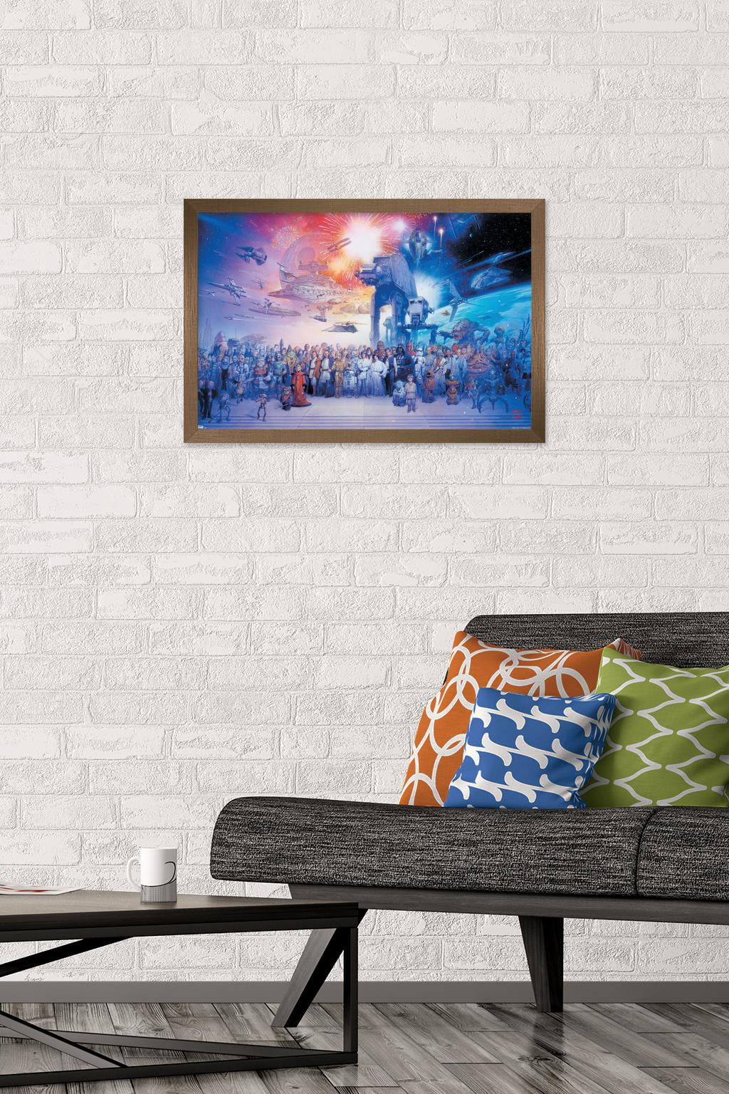 Star Wars: Saga - Galaxy Wall Poster, 14.725" x 22.375", Framed
